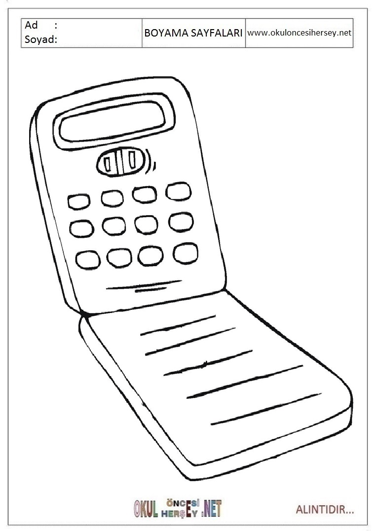 Çocuklar İçin Cep-Telefonu Boyama Sayfaları 